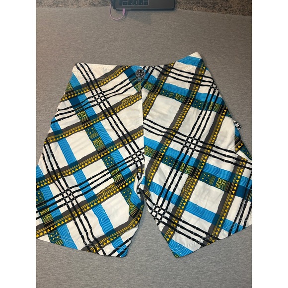Maui and Sons Mens Plaid Board Shorts Swim Trunks Blue Yellow Black Size 34 - Picture 7 of 10